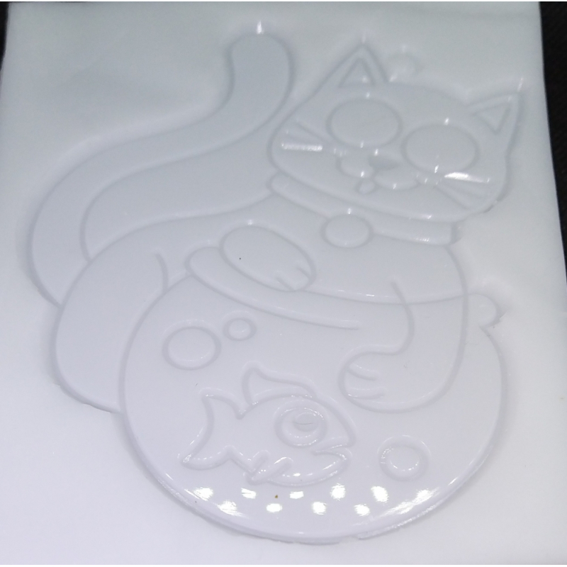 mal raamhanger poesje met vissenkom